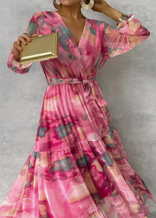 Women’s Floral Wrap Maxi Dress | Long Sleeve