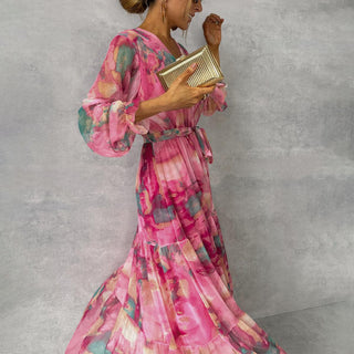 Women’s Floral Wrap Maxi Dress | Long Sleeve