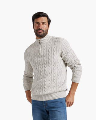 Men’s Knit Half Zip Sweater | Ribbed Pullover