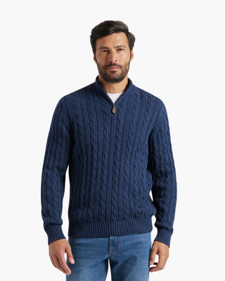 Men’s Knit Half Zip Sweater | Ribbed Pullover
