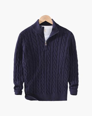 Men’s Knit Half Zip Sweater | Ribbed Pullover