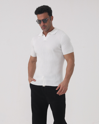 Men’s Polo Shirt | Ribbed Short Sleeve Knit