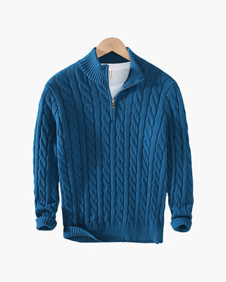 Men’s Knit Half Zip Sweater | Ribbed Pullover