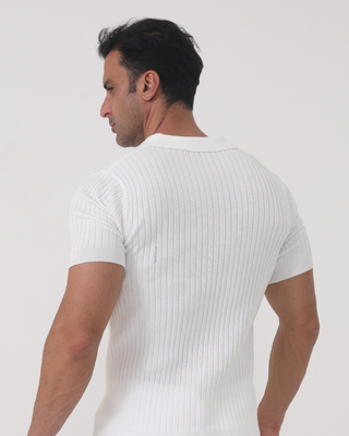 Men’s Polo Shirt | Ribbed Short Sleeve Knit