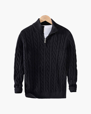 Men’s Knit Half Zip Sweater | Ribbed Pullover