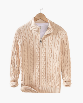 Men’s Knit Half Zip Sweater | Ribbed Pullover