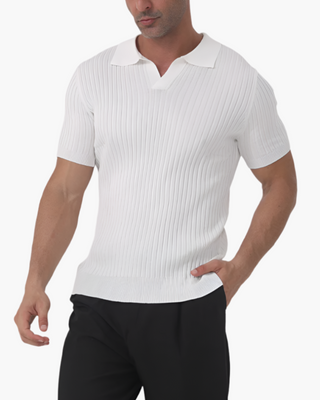 Men’s Polo Shirt | Ribbed Short Sleeve Knit