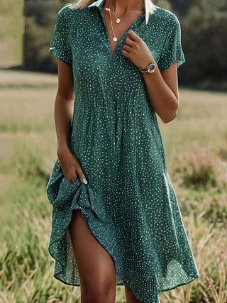 Women’s Polka Dot Shirt Dress | Midi